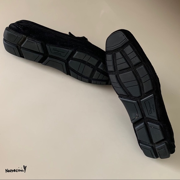🚫SOLD•E🅱️🅰️Y🚫 Salvatore Ferragamo Black Suede Loafers - Picture 7 of 10